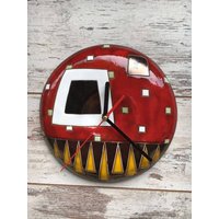 Wanduhr, Keramik Uhr, Hängeuhr, Wohnzimmer Moderne Geschenk Für Familie, Wand Deko Unikat Uhr von PotteryPapas