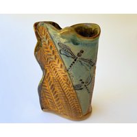 Libelle Keramik Blumenvase Hand Made von PotterybyHelene