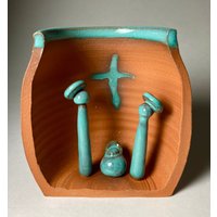 Krippe-Weihnachtskrippe-Weihnachtsgeschenk-Creche Szene-Ornamente-Krippe Set-Weihnachten-Religiöses Geschenk-Geschenk Für Mama-Moderne Krippe von Potterybydaina