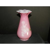 Fenton Kenner Kollektion Geätzte Sand Geschnitzte Vase von PotteryglassII