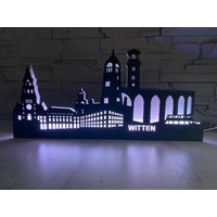 Black Edition Skyline Witten Lichtbogen, Schwibbogen, Silhouette Mit Led Beleuchtung von Pottholz