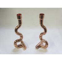 Paar Handgefertigte Kupfer Kerzenhalter, Kandelaber, Leuchter, Tischdekoration von PottingShedGB