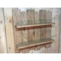Rustikales Hartholz Doppelwandregal Handgemachtes Holz von PottingShedGB