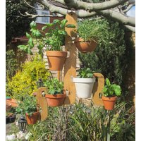 Vier Plus Zwei Topf Handgemachte Holz Blumentopf Aufhänger Halter von PottingShedGB