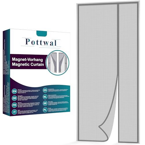 Pottwal Fliegengitter Tür Magnet Seitliche Öffnung, 80x205cm Automatisch Verschließen Insektenschutz Balkontür, Grau Fliegenvorhang Ohne Bohren für Wohnzimmer Kellertür Schiebetür Terrassentür Pottwal Fliegengitter Tür Magnet Seitliche Öffnung, 80x205cm Automatisch Verschließen Insektenschutz Balkontür, Grau Fliegenvorhang Ohne Bohren für Wohnzimmer Kellertür Schiebetür Terrassentür von Pottwal