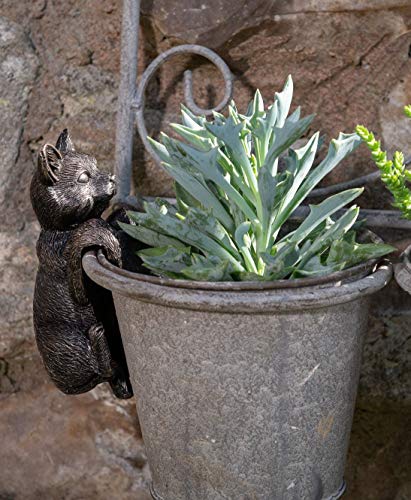 Pot Buddies Handgefertigte Katze Figur Pflanztopf Aufhänger – Dekorative hängende Gartendekoration – Blumentopf Figur von Potty Feet