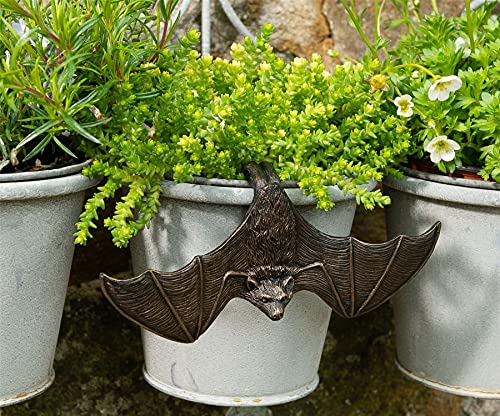 Potty feet Antiker bronzefarbener Fledermaus-Topf-Aufhänger – dekorative hängende Gartendekoration – Blumen-Übertopf Figur von Potty feet