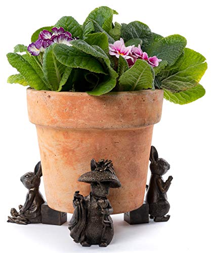 Potty Feet Beatrix Potter Benjamin Bunny Figuren Pflanztopf Füße – Pflanzgefäß Unterstützung – handgefertigte dekorative Ornamente – 3 Stück von Potty Feet