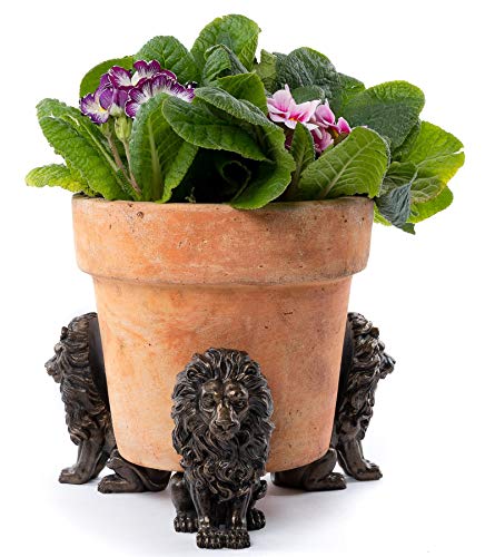 Potty Feet Löwen-Figuren Blumentopffüße – Pflanztopfstütze – handgefertigte dekorative Ornamente – 3 Stück von Potty Feet