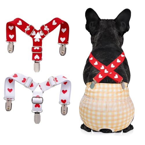 2 x Hundewindel-Hosenträger für Windeln, verstellbare Hosenträger für Hunde, Windeln, Röcke, Kleider, Hosen, Kleidung (klein) von Poualss