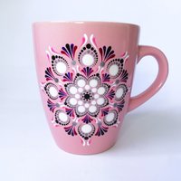 Handbemalter Mandala Keramikbecher - Dein Einzigartiger Begleiter Für Kaffeegenuss von PoudyArt