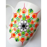 Porzellanbecher Für Kaffeeliebhaber | Handbemalter Mandala - Dein Einzigartiger Begleiter Kaffeegenuss von PoudyArt