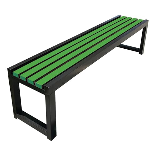 Pounjsd Gartenbank Holz Wetterfest | holzbank ohne lehne | sitzbank 100cm | gartenmöbel | 2 sitzer gartenbank | Massivholzbank für Terrasse Park Rasen Hof (100×40×45cm-Grün+Schwarz) von Pounjsd