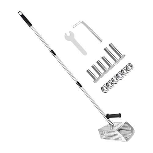 Metallsuchschaufel,Grabeschaufel Für Sand | Edelstahl Rechen Mit Langan Griff Nicht Rutscht Zum Graben Sieben Schaufeln Metallsuchschaufel,Grabeschaufel Für Sand | Edelstahl Rechen Mit Langan Griff Nicht Rutscht Zum Graben Sieben Schaufeln von Poupangke