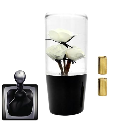 Poupangke Blumen-Schaltknauf, Blumen-Schaltknauf | Acryl- -Shifter-,Blumen-Schaltknauf, Schaltknäufe, Blumen-Schaltknauf, Rosen-Schaltknauf, passend für die meisten manuellen Automatikgetriebe von Poupangke