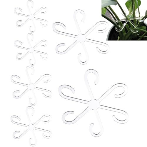 Poupangke Stielstützhaken, Pflanzenklammern für Weinreben | 6 Stück Pflanzen-Kletterwand-Clips,Acryl-Stielstützhaken in 3 Größen für Gewächshausblumen, Topfpflanzen Sorgen dafür, DASS Pflanzen von Poupangke