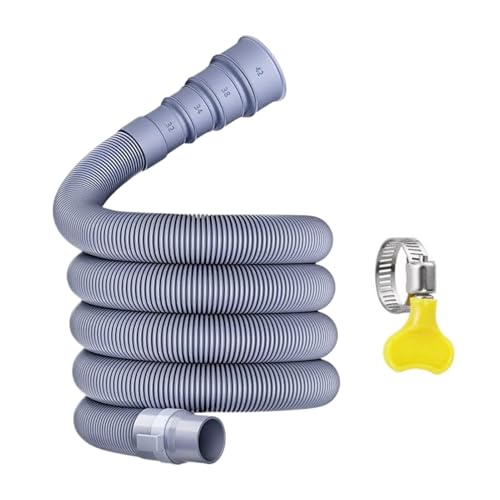 Waschmaschine Ablaufschlauch, Flexibles Ablaufrohr für das Spülbecken, 360-Grad drehbarer Entwässerungsschlauch mit Klammern für Abfluss von Haushaltswaschmaschine, Geschirrspüler und Spüle von Poupangke