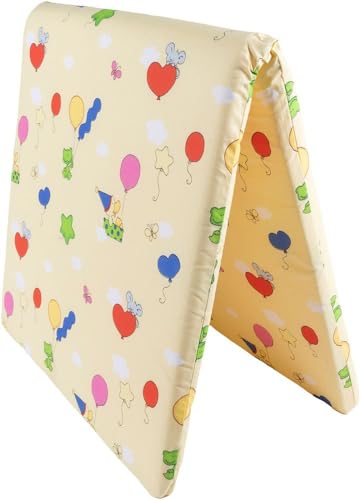 POUPY Faltbare Matratze Reisebett aus herausnehmbarem Polyester, waschbar und perfekt für Ihre Reisen von POUPY