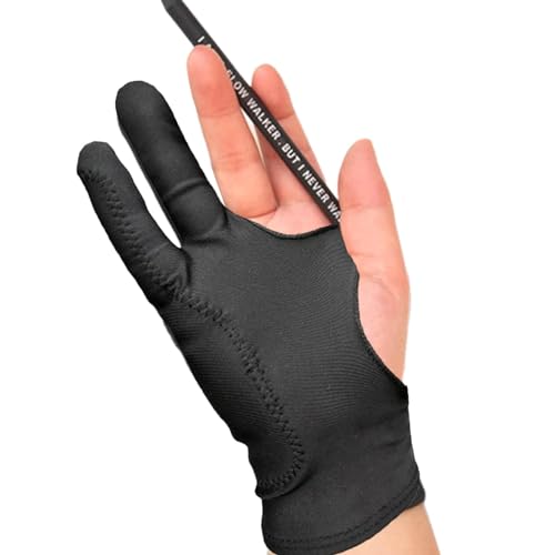Anti-Touch-Handschuh | Zwei-Finger-Künstlerhandschuh für rechte und Linke Hand | Zeichentablett-Handschuh Zwei-Finger-Glatt-Elastizität für -Stift-Bleistift-Skizzieren Malen rechte oder Linke von Povanjer