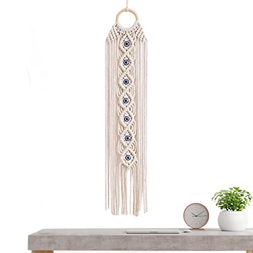 Böser Blick Makramee Wandbehang | Traumfänger Evil Eye mit Kristallstein und Quaste - Dream Catcher Macrame Wall Hanging Boho Tapestry, Big Boho Wall Hanging Decor Povanjer von Povanjer