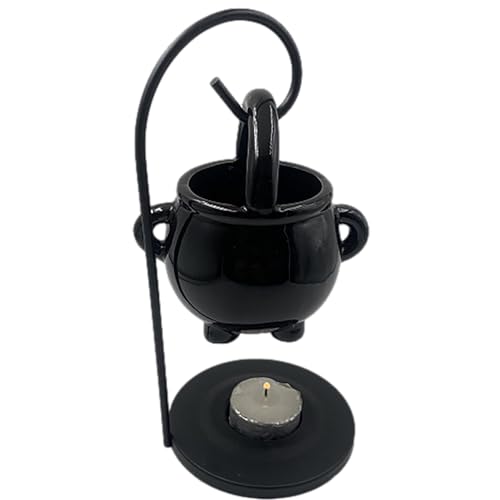 Duftlampe Hexenkessel Keramik Hexenkessel Ölbrenner Duftlampe Ambiente Teelicht Wachsschmelzbrenner Halloween Ornamente Duftlampe Hängender Kessel Wachsbrenner Aroma Diffusor Für Ätherische Öle von Povanjer