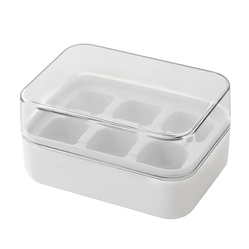 Eiswürfelform mit Deckel, Gefrierschrank-Eiswürfelbehälter mit Deckel | Vielseitiges Eiswürfelbehälter-Set mit sechs Steckplätzen – tragbare Eiswürfelbehälter mit Deckel, Eiswürfelbehälter von Povanjer
