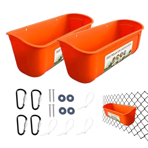 Futterspender für Hühner, 2 Stück, hängend, Futtertrog mit Clips, hängende Geflügelfütterungsausrüstung, Futterbehälter, Futtereimer, kein Abfall, Ziegenenten-Bewässerungseimer Futterspender für Hühner, 2 Stück, hängend, Futtertrog mit Clips, hängende Geflügelfütterungsausrüstung, Futterbehälter, Futtereimer, kein Abfall, Ziegenenten-Bewässerungseimer von Povanjer