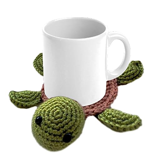 Gehäkelte Untersetzer | Niedliche Schildkröte Häkeluntersetzer - Häkel-Tasse Matte für Zuhause, Restaurants, tragbare Untersetzer für von Povanjer