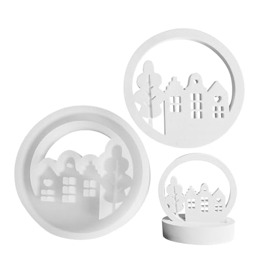 Haus-Harzform, Haus-Silikonformen für Epoxidharz | Haus Baum Kreis Formen | Haus Ornament Formen | Haus Ornament Formen, Kunst Haus Silikonform, Haus-Harzform, Haus-Silikonformen für Epoxidharz | Haus Baum Kreis Formen | Haus Ornament Formen | Haus Ornament Formen, Kunst Haus Silikonform, von Povanjer
