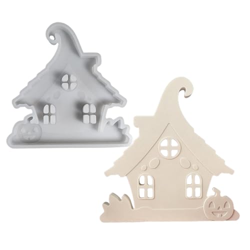 Hausform aus Silikon, Halloween-Hausform, einzigartige Halloween-Kürbishaus-Harzform, handgefertigte Epoxidharz-Formen, Löse-Silikonform Hausform aus Silikon, Halloween-Hausform, einzigartige Halloween-Kürbishaus-Harzform, handgefertigte Epoxidharz-Formen, Löse-Silikonform von Povanjer