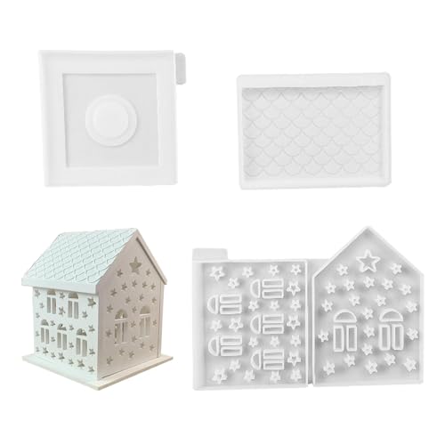 Hausharz-Gussform, Silikonform in Hausform | Light House Silikonform Full - Formen geeignet für Anfänger, Raumornamente für von Povanjer