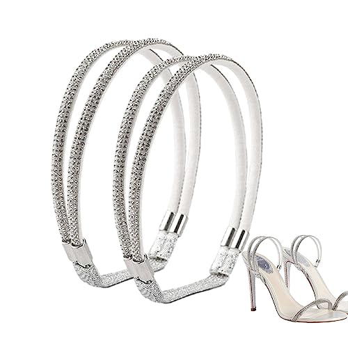 High Heels Schnürsenkel - High Heels Schuhgürtel mit Strass Verstellbar | Elastische Schnürsenkel mit Strass Design für alle High Heels Schuhe, Weißer Diamant, 1 High Heels Schnürsenkel - High Heels Schuhgürtel mit Strass Verstellbar | Elastische Schnürsenkel mit Strass Design für alle High Heels Schuhe, Weißer Diamant, 1 von Povanjer