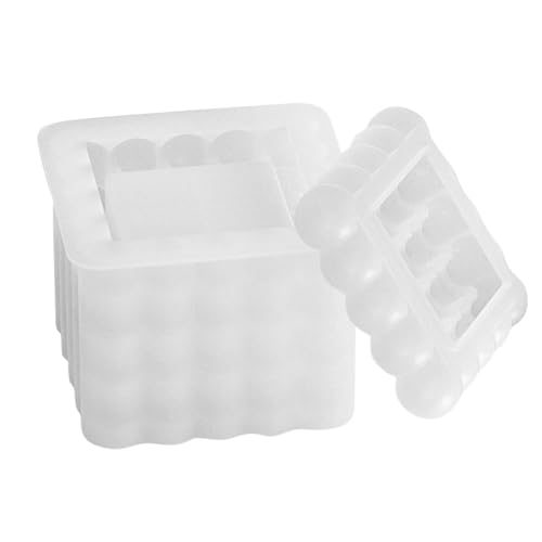 Kerzen-Silikonform für Kerzen, Kerzenherstellung Formen | Bubble Cube Kerzenform - handgefertigte quadratische Gipsaufbewahrungsbox, Harz-Kerzenformen von Povanjer