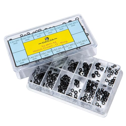 Kleine O-Ringe aus Gummi, O-Ringe, Uhren-Reparatur-Set, O-Ringe für Unterlegscheiben, wasserdichte Dichtungsringe Set mit Aufbewahrungsbox von Povanjer