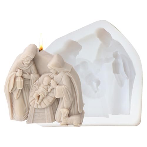 Krippen-Harzform, Krippen-Silikonform, Desktop-Ornament-Bastelform, Epoxidharz-Gießformen, Silikon-Kerzenherstellung, Gipsform für Heimdekoration Krippen-Harzform, Krippen-Silikonform, Desktop-Ornament-Bastelform, Epoxidharz-Gießformen, Silikon-Kerzenherstellung, Gipsform für Heimdekoration von Povanjer