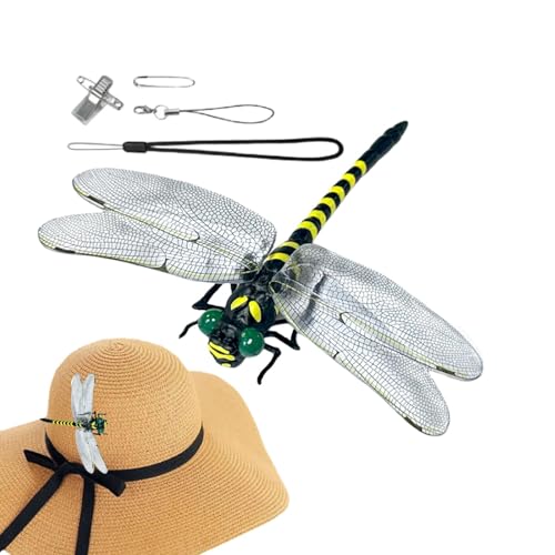 Libellen-Köder, Libellen-Clip- | Künstliche realistische Libellennadel, 2 Schlüsselbänder im Lieferumfang enthalten,Fliegenabweisend, 4 Tragemöglichkeiten, dekoratives Kunsthandwerk für Libellen-Köder, Libellen-Clip- | Künstliche realistische Libellennadel, 2 Schlüsselbänder im Lieferumfang enthalten,Fliegenabweisend, 4 Tragemöglichkeiten, dekoratives Kunsthandwerk für von Povanjer
