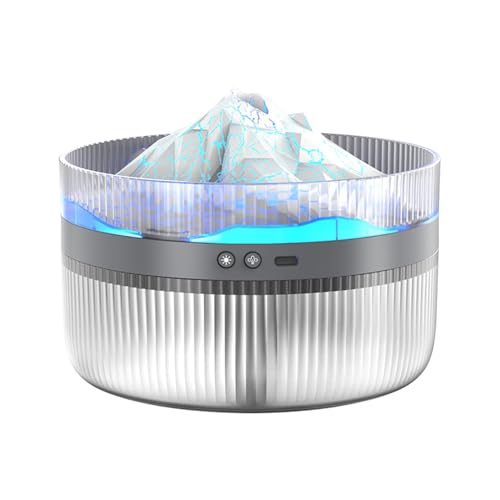 Luftbefeuchter Vulkan, Luftbefeuchter, Vulkan-Aromatherapie, Luftbefeuchter, Flamme, Zerstäuber mit frischem Nebel, wiederaufladbar, 2 l, kleiner Luftbefeuchter von Povanjer