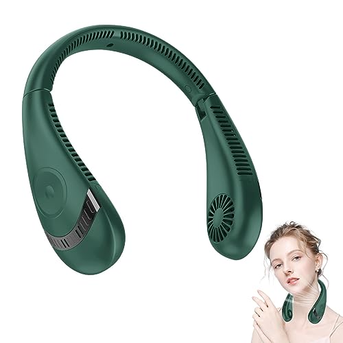 Nackenventilator ohne Klinge | Faltbarer Halsventilator mit 3 Geschwindigkeiten und 360° Luftstrom | Kühlender Halsventilator für Frauen und Männer, wiederaufladbarer Halsventilator für die Nackenventilator ohne Klinge | Faltbarer Halsventilator mit 3 Geschwindigkeiten und 360° Luftstrom | Kühlender Halsventilator für Frauen und Männer, wiederaufladbarer Halsventilator für die von Povanjer