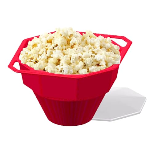 Popcorn-Schüssel für Mikrowelle, Popcorn-Schüssel für die Mikrowelle, Popcorn-Schüssel für die Mikrowelle, Popcorn-Schüssel, spülmaschinenfeste Popcorn-Schale mit Deckel u von Povanjer