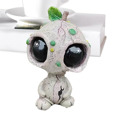 Alien-Skulptur | Neuheit Yard Decor Alien Statuen - Harz Kunst Alien Statuen, Kreative Desktop-Display Alien Ornamente für Garten, Hof von Povanjer