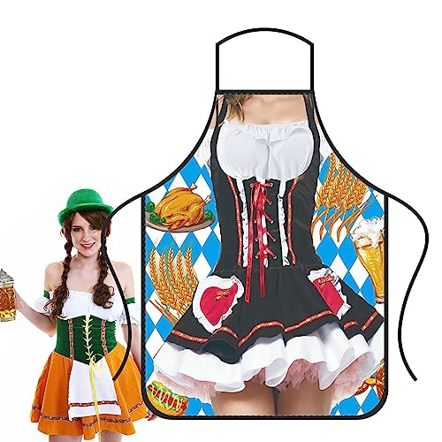 Povanjer Deutsche Bierfest-Schürze - Oktoberfest Bayerische Küchenschürze,Tragbare Bierfest-Küchen-Backschürze für Partys Povanjer Deutsche Bierfest-Schürze - Oktoberfest Bayerische Küchenschürze,Tragbare Bierfest-Küchen-Backschürze für Partys von Povanjer