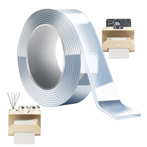 Povanjer Doppelseitiges Klebeband, doppelseitiges Klebeband | Rolle robustes transparentes Klebeband – abnehmbares Montageband, wasserdicht und zuschneidbar für Wände, Fliesen, Keramik u Povanjer Doppelseitiges Klebeband, doppelseitiges Klebeband | Rolle robustes transparentes Klebeband – abnehmbares Montageband, wasserdicht und zuschneidbar für Wände, Fliesen, Keramik u von Povanjer