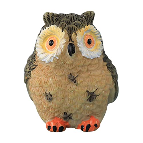 Eule Miniatur Figur | Eule Statuen und Figuren - Eule Kleine Ornamente Eulenfiguren für Wohnzimmer und Schlafzimmer, Gartendeko von Povanjer