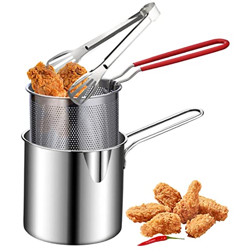 Fritteuse – kleine Fritteuse mit Ölsparfunktion im japanischen Stil – Multifunktionales Küchengerät zum Frittieren von Hähnchen, getrockneten Fisch, Pommes Frites, Pommes Frites, von Povanjer