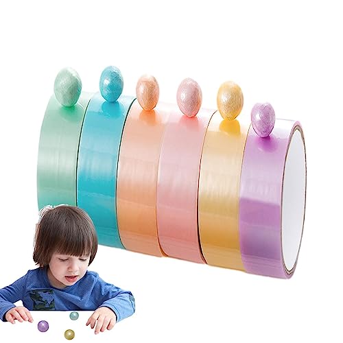 Povanjer Fun Tape | Selbstklebende Sticky Ball Rolling Tapes Funny Toy Large Size Colorful Tape Safe | Praktisches DIY Zubehör Klebeband für Jugendliche Frauen Männer Erwachsene von Povanjer