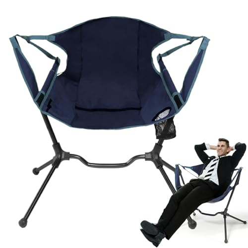 Klappbarer Schaukelstuhl, Campingschaukel, für Erwachsene – zusammenklappbare Schaukelstühle mit Tragetasche, drehbarer und robuster Drehstuhl, mit bequemer Rückenlehne Klappbarer Schaukelstuhl, Campingschaukel, für Erwachsene – zusammenklappbare Schaukelstühle mit Tragetasche, drehbarer und robuster Drehstuhl, mit bequemer Rückenlehne von Povanjer