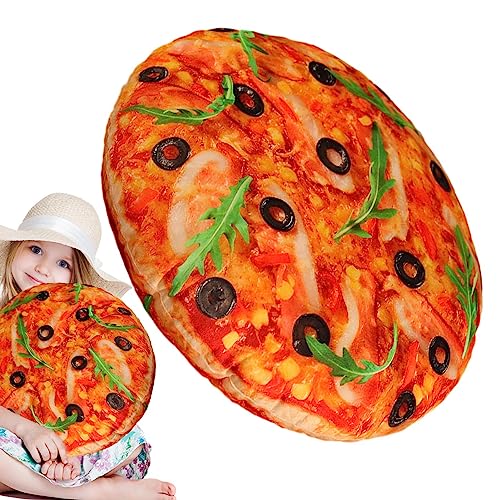 Povanjer Lebensmittelkissen | Lustige 3D-Pizza-Simulationskissen | Kissen aus Plüsch, bequem, dekorativ, 39,9 cm (15,7 Zoll), weiches Kissen für Schlafsaal, Sofa, Auto, Schlafzimmer von Povanjer