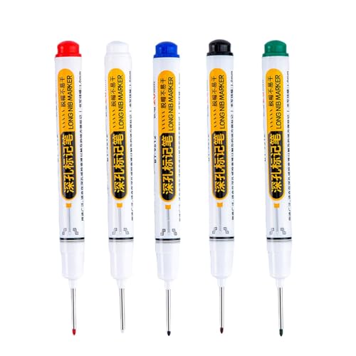 Povanjer Markierstift für tiefe Löcher, Marker mit tiefer Spitze, Wasserfester Baustift, Lange Nip-Bohrmarker, bunte, wasserfeste Zimmermannsstifte für die Holzbearbeitung im Bau, Badezimmer Povanjer Markierstift für tiefe Löcher, Marker mit tiefer Spitze, Wasserfester Baustift, Lange Nip-Bohrmarker, bunte, wasserfeste Zimmermannsstifte für die Holzbearbeitung im Bau, Badezimmer von Povanjer