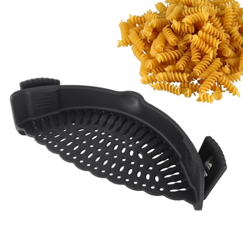 Povanjer Nudelsieb, Topfsieb mit Clip aus Silikon - Spaghetti-Sieb zum Aufstecken, Pasta-Abtropfsieb - Küchensieb, Siebe und Siebe für Hackfleisch, Fleisch, Gemüse, Obst Povanjer Nudelsieb, Topfsieb mit Clip aus Silikon - Spaghetti-Sieb zum Aufstecken, Pasta-Abtropfsieb - Küchensieb, Siebe und Siebe für Hackfleisch, Fleisch, Gemüse, Obst von Povanjer