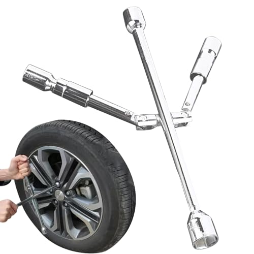Radmutternschlüssel, Radmutternentferner, 4-Wege-Radmutternabzieher aus Kohlenstoffstahl, Radmutter-Entferner, robuster und vielseitiger Radmutter-Entferner, für Autos und LKW Radmutternschlüssel, Radmutternentferner, 4-Wege-Radmutternabzieher aus Kohlenstoffstahl, Radmutter-Entferner, robuster und vielseitiger Radmutter-Entferner, für Autos und LKW von Povanjer